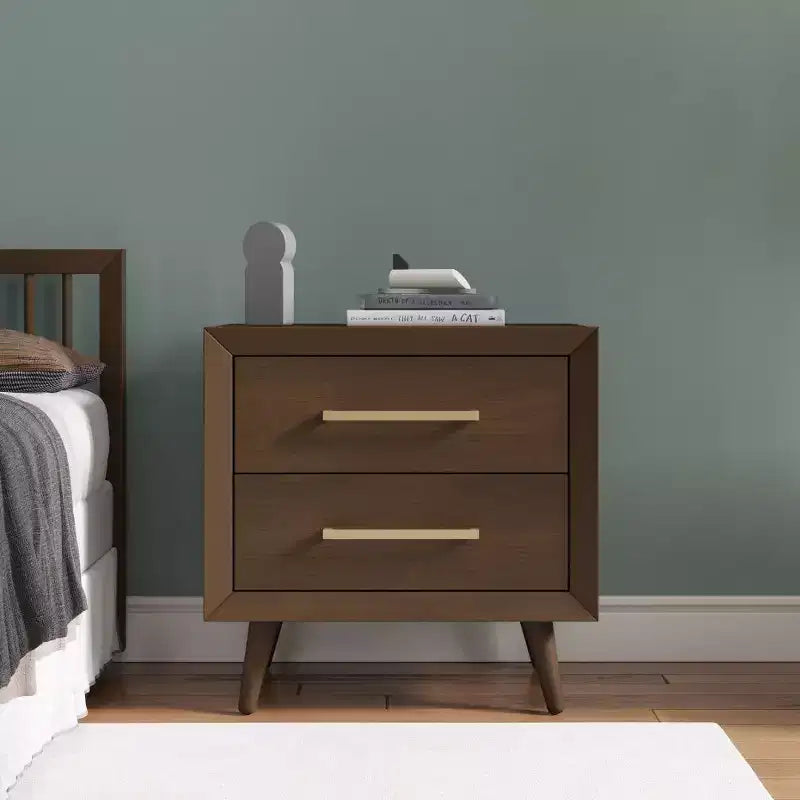 Cranbrook 2 Drawer Nightstand for Nursery or Bedroom, Large Storage Drawers, Made of Sturdy Pinewood, Non-Toxic, Baby Safe Finish