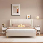 Comodino moderno bianco da 58,0 cm H con un cassetto e un ripiano aperto, maniglia con accenti dorati, ideale per l'arredamento della camera da letto
