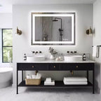 Anti-fog LED Bathroom Mirror, Dual Light Source with Three Lighting Modes