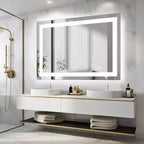 Specchio da bagno a LED antiappannamento, doppia fonte di luce con tre modalità di illuminazione