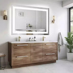 Specchio da bagno a LED antiappannamento, doppia fonte di luce con tre modalità di illuminazione
