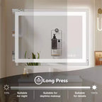 Specchio da bagno a LED antiappannamento, doppia fonte di luce con tre modalità di illuminazione