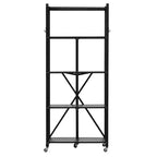 5-Tier Foldable Storage Shelf with Wheels 71.1 × 33.0 × 167.6 cm Metal Shelving