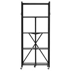 Scaffale portaoggetti pieghevole a 5 ripiani con ruote, scaffalatura in metallo da 71 x 33 x 168 cm
