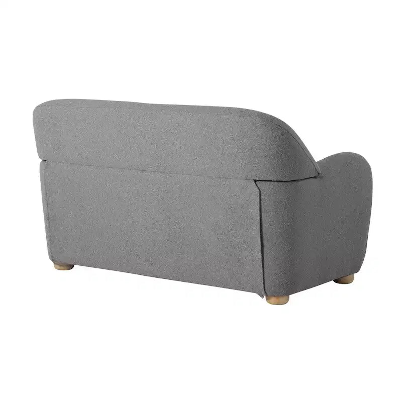 Divanetto in tessuto bouclé grigio