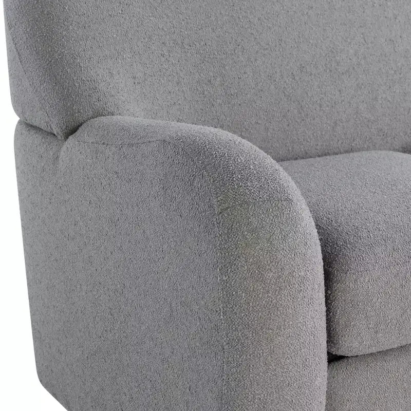 Divanetto in tessuto bouclé grigio