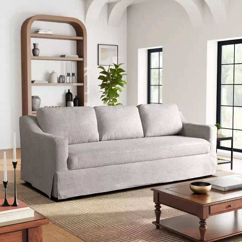 Divano Letto Hans con Materasso a Molle: circa 152 × 203 cm, divano trasformabile con materasso a molle interne