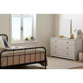 6 Drawer Double Dresser White/Beige