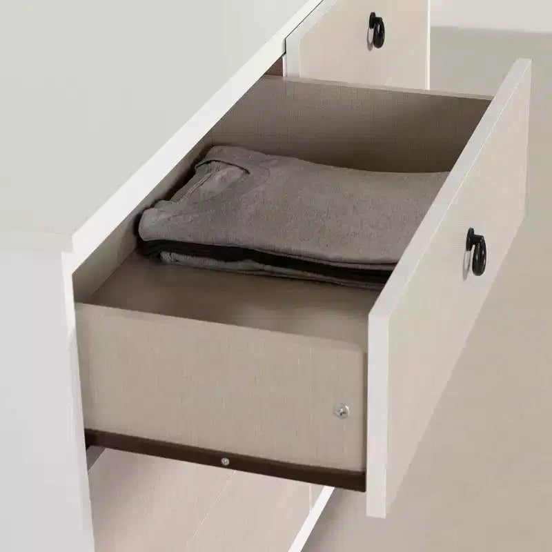 Cassettiera doppia a 6 cassetti bianca/beige