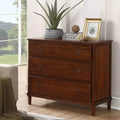 Cambridge Dresser Brown: Transitional Style, Metal Glides, Safety Stops, No Assembly Required