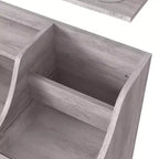 Tavolino da trucco contemporaneo da 49 pollici con 3 cassetti e piano in vetro bianco costiero: toeletta da camera da letto con ampio spazio di archiviazione