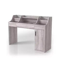 124.5 cm Peacemeld Contemporary 3 Drawer Makeup Vanity Table with Glass Top Coastal White: Bedroom Vanity with Ample Storage