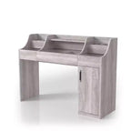 124.5 cm Peacemeld Contemporary 3 Drawer Makeup Vanity Table with Glass Top Coastal White: Bedroom Vanity with Ample Storage