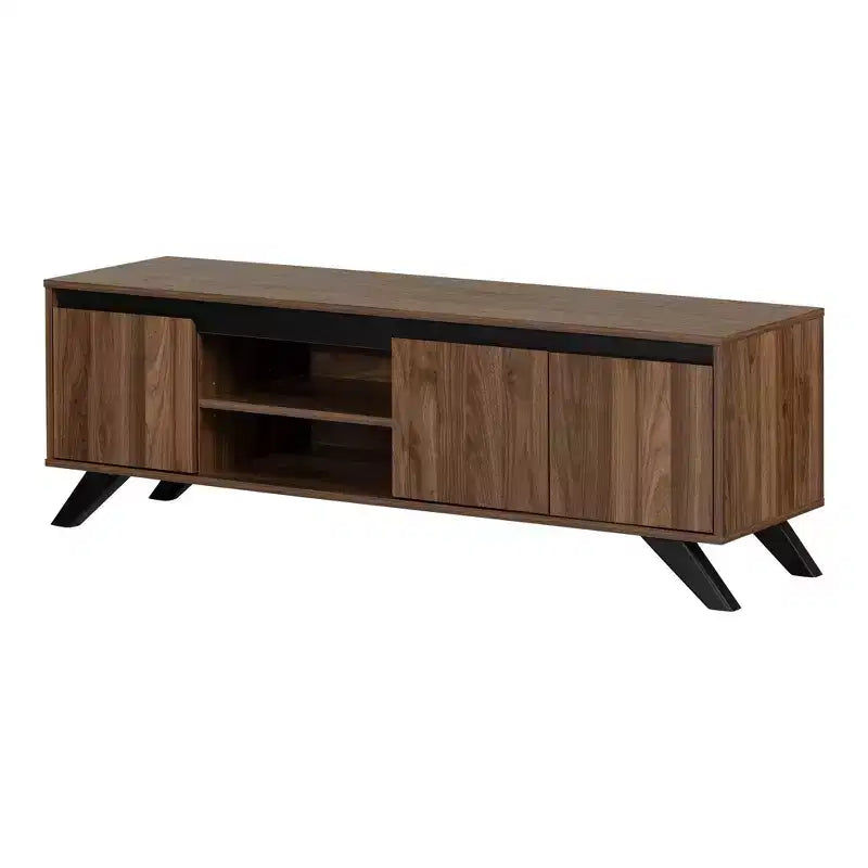 Flam TV Stand for TVs up to 152.4 cm Natural Walnut: Laminated Particle Board Media Console