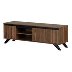 Flam TV Stand for TVs up to 152.4 cm Natural Walnut: Laminated Particle Board Media Console