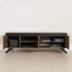 Mobile porta TV Flam per TV fino a 152,4 cm Noce Naturale: Console multimediale in truciolato laminato