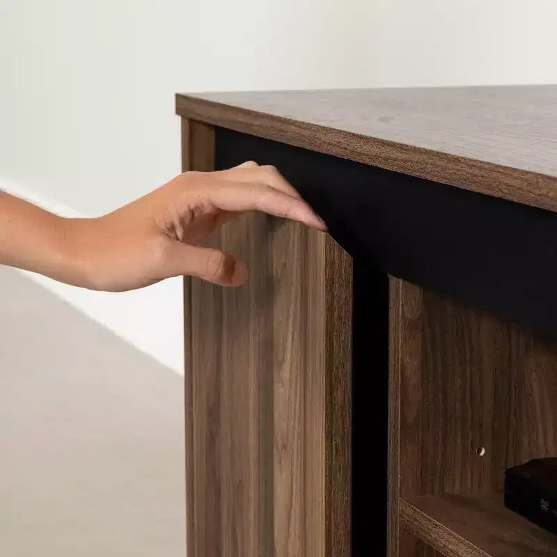Mobile porta TV Flam per TV fino a 152,4 cm Noce Naturale: Console multimediale in truciolato laminato