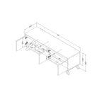Mobile porta TV Flam per TV fino a 152,4 cm Noce Naturale: Console multimediale in truciolato laminato
