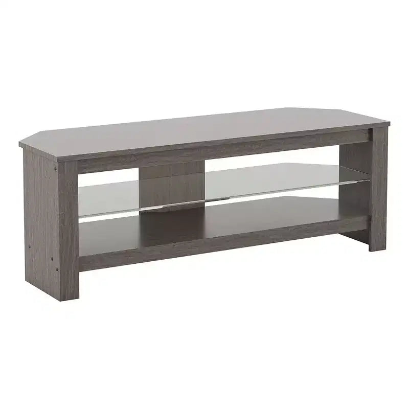 Calibre Corner TV Stand for TVs up to 139.7 cm Gray: MDF Frame, Open Shelves, 39.9 kg Capacity, 115.1 cm Width