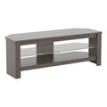 Calibre Corner TV Stand for TVs up to 139.7 cm Gray: MDF Frame, Open Shelves, 39.9 kg Capacity, 115.1 cm Width