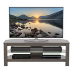 Mobile angolare per TV Calibre per TV fino a 139,7 cm Grigio: struttura in MDF, ripiani aperti, capacità 39,9 kg, larghezza 115,1 cm