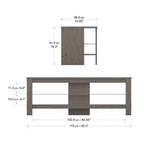 Mobile TV ad angolo per TV fino a 55" grigio: Struttura in MDF, Ripiani aperti, Capacità 40 kg, Larghezza 115 cm