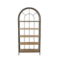 198.1 cm Metal Framed Bookshelf: 5-Tier Fir Wood, Space-Saving Design, Iron Frame, 92.7 cm Long