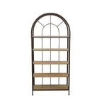 198.1 cm Metal Framed Bookshelf: 5-Tier Fir Wood, Space-Saving Design, Iron Frame, 92.7 cm Long