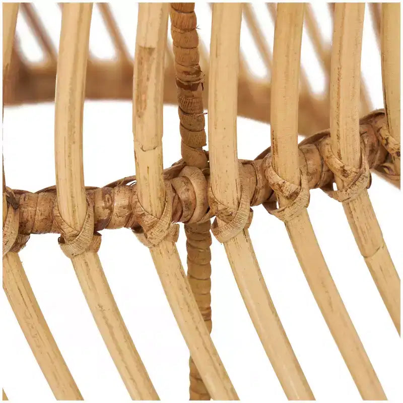 Rattan Handmade Wavy Woven Accent Table: No Assembly, Indoor Use, Coastal Style