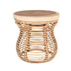 57,0 cm Tavolino Orinda con piano in legno Tan: Nessun montaggio, Legno di Mango, Struttura in Rattan