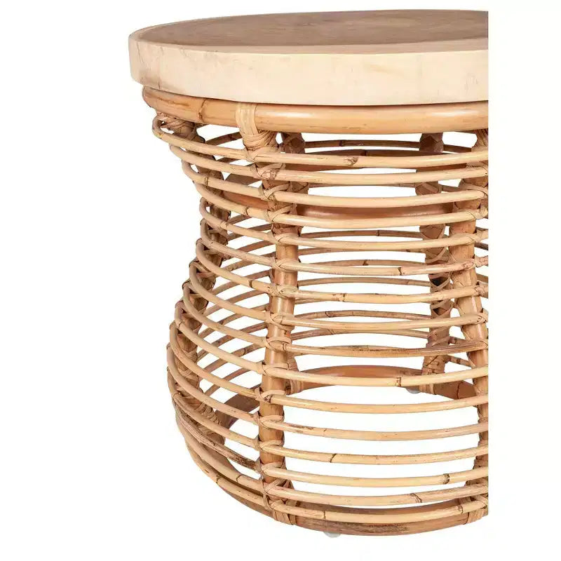 57,0 cm Tavolino Orinda con piano in legno Tan: Nessun montaggio, Legno di Mango, Struttura in Rattan