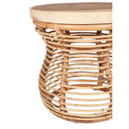 57,0 cm Tavolino Orinda con piano in legno Tan: Nessun montaggio, Legno di Mango, Struttura in Rattan