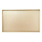Tavolino d'appoggio rettangolare con base a cavalletto in legno e marmo, bianco/noce/oro: elegante complemento d'arredo per il soggiorno