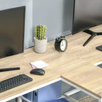 83 Scrivania per computer per due persone con 2 ripiani, postazione di lavoro doppia con libreria, tavolo lungo per ufficio domestico