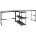 83 Two Person Computer Desk with 2 Storage Shelves, Double Desk Workstation with Book Shelf, Long Desk Table for Home Office