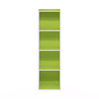 Libreria aperta a 4 ripiani reversibile, scaffale portaoggetti sottile, espositore
