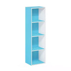 Libreria aperta a 4 ripiani reversibile, scaffale portaoggetti sottile, espositore
