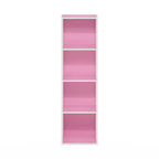 Libreria aperta a 4 ripiani reversibile, scaffale portaoggetti sottile, espositore