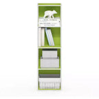 Libreria aperta a 4 ripiani reversibile, scaffale portaoggetti sottile, espositore