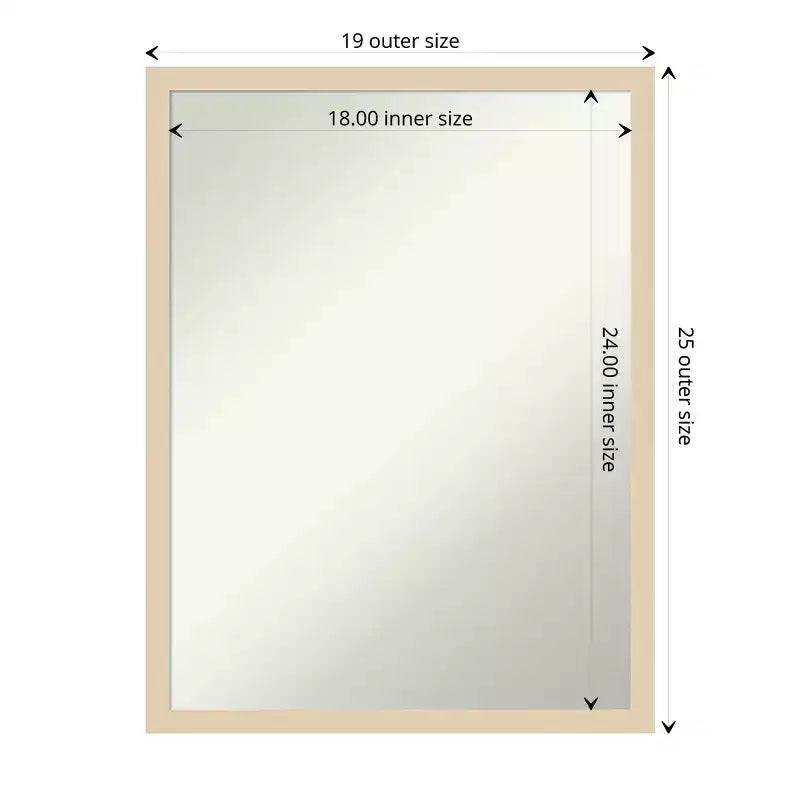 Specchio da parete con cornice in legno senza smusso