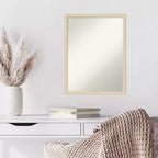 Specchio da parete con cornice in legno senza smusso