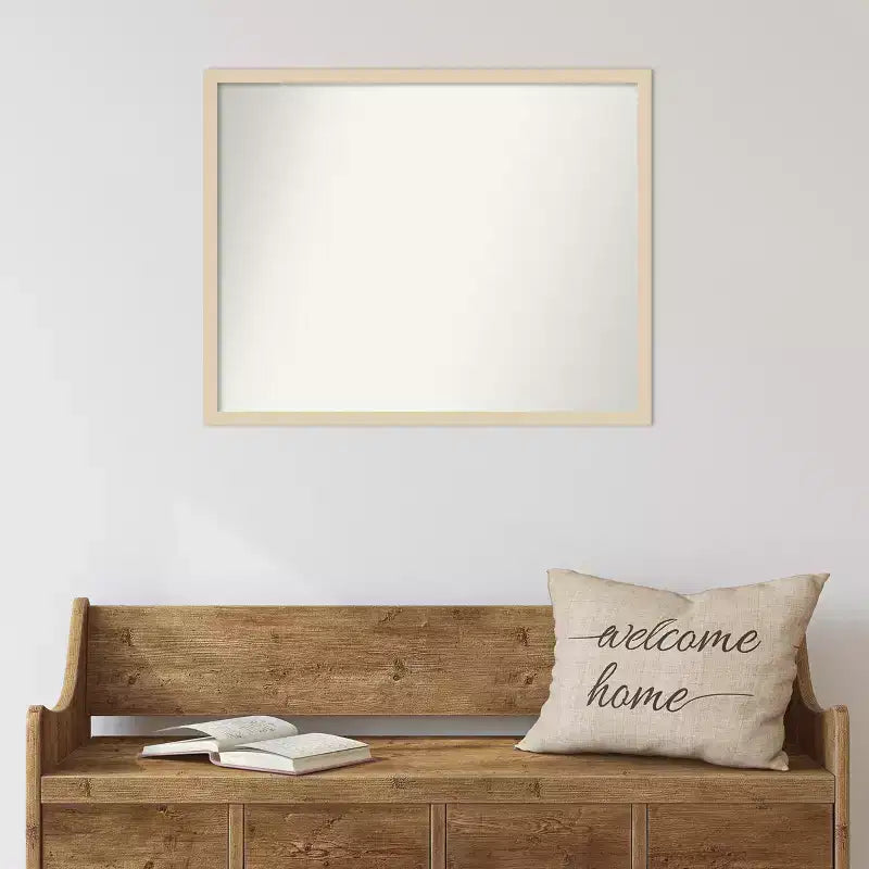 Specchio da parete con cornice in legno senza smusso