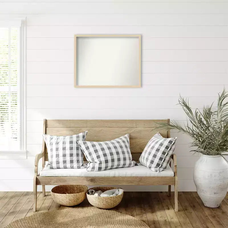 Specchio da parete con cornice in legno senza smusso