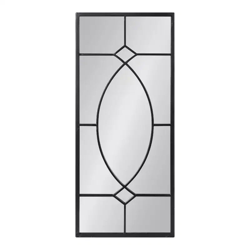 Specchio decorativo rettangolare in metallo, 13x3, nero