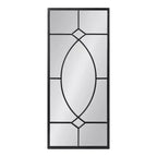 Specchio decorativo rettangolare in metallo, 13x3, nero