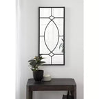 Specchio decorativo rettangolare in metallo, 13x3, nero