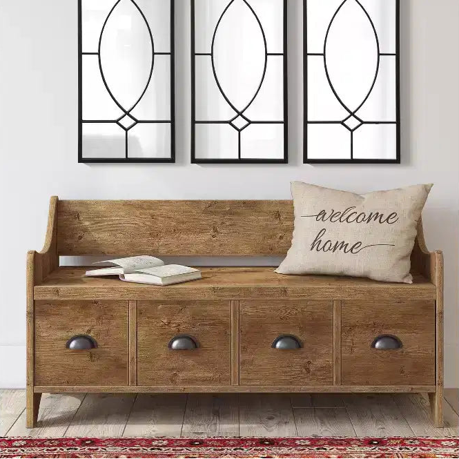 Specchio decorativo rettangolare in metallo, 13x3, nero