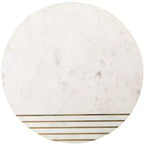 Tavolino d'appoggio in marmo - Bianco/Ottone