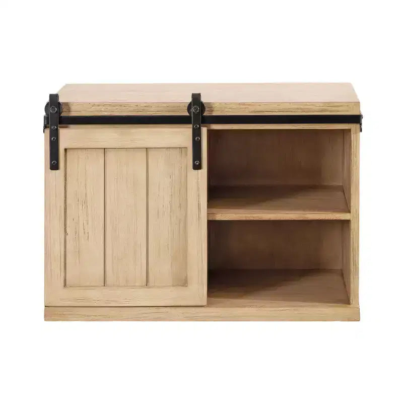 Tavolino sospeso in legno con armadietto