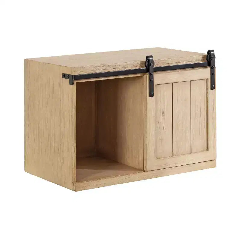Tavolino sospeso in legno con armadietto